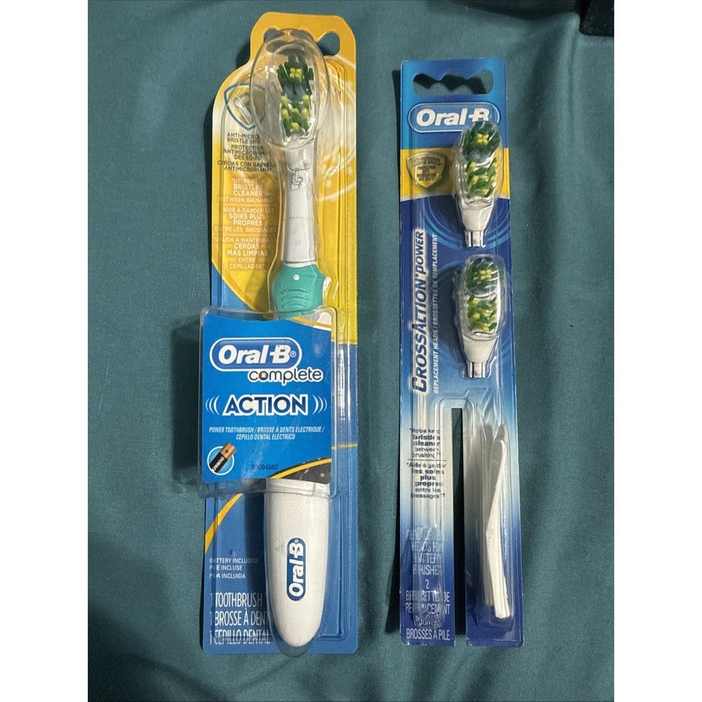 Oral-B Complete Action Power Battery Toothbrush + 2 Refill New Sealed‎